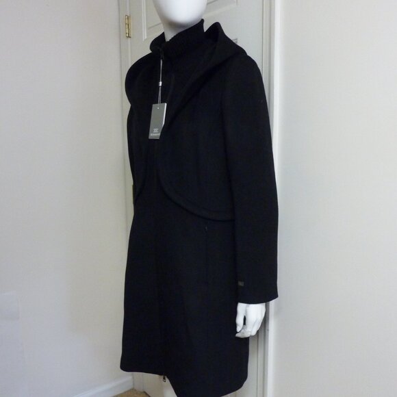 Soia & Kyo Cara Hooded Wool Blend Coat in Black - Picture 6 of 8